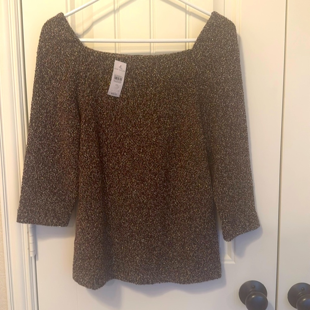 NWT Ann Taylor Multi Color Speckled Quarter Sleeve Blouse